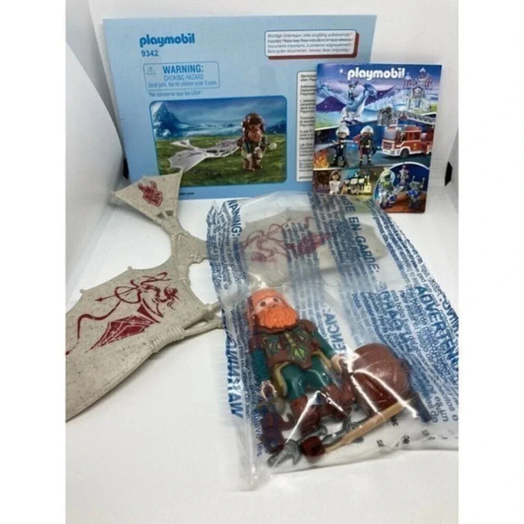 Playmobil Knights Dwarf Flyer Building Set 9342 Complete 10 Piece New Open Box - Picture 2 of 5